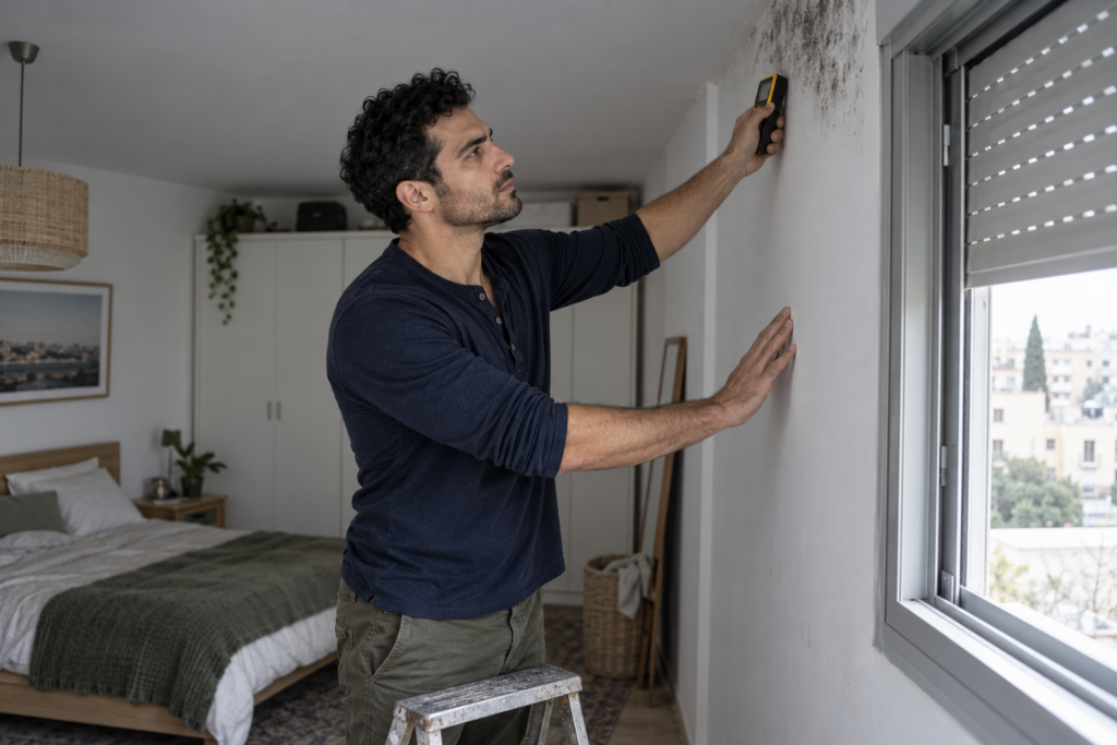 הכתם השחור בפינת התקרה הוא לרוב לא נזילה מהשכן. אתם מייצרים אותו